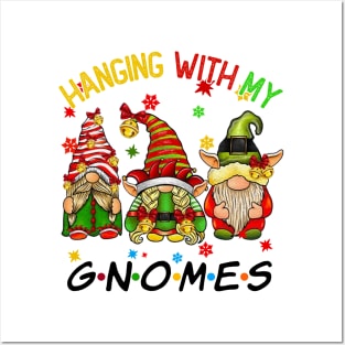 Funny Christmas Gnome Hanging With My Gnomies Family Pajamas Posters and Art